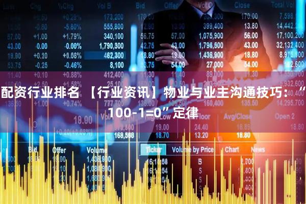 配资行业排名 【行业资讯】物业与业主沟通技巧：“100-1=0”定律